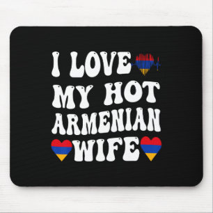 Mousepad Eu Amo Minha Quente Esposa Armênia Bandeira da Arm