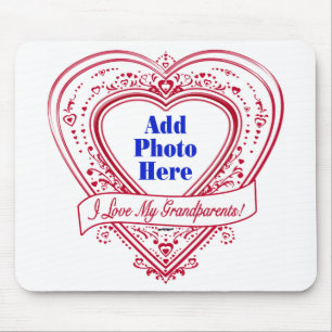 Mousepad Eu amo minhas avós! Corações do vermelho da fot