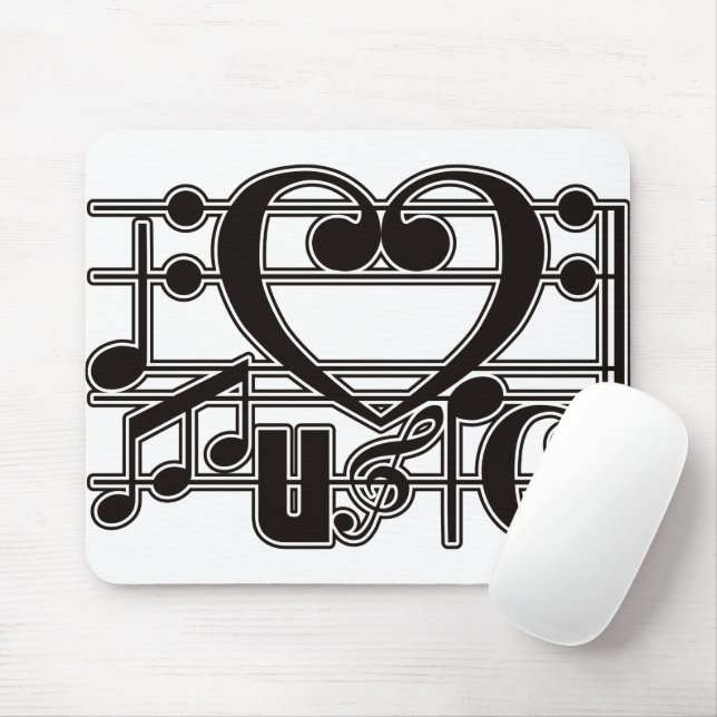 MOUSEPAD EU AMO MÚSICA (Com mouse)