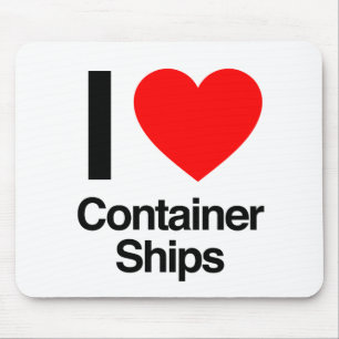 Mousepad eu amo navios de recipiente
