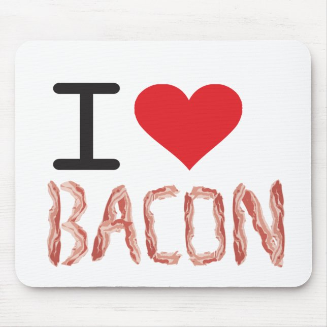 Mousepad Eu amo o bacon (Frente)