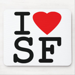 Mousepad Eu amo o coração San Francisco