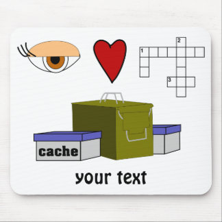 Mousepad Eu amo o costume do amante de Geocaching do Rebus