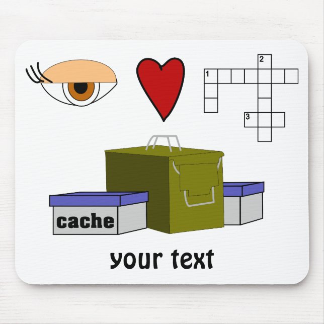 Mousepad Eu amo o costume do amante de Geocaching do Rebus (Frente)