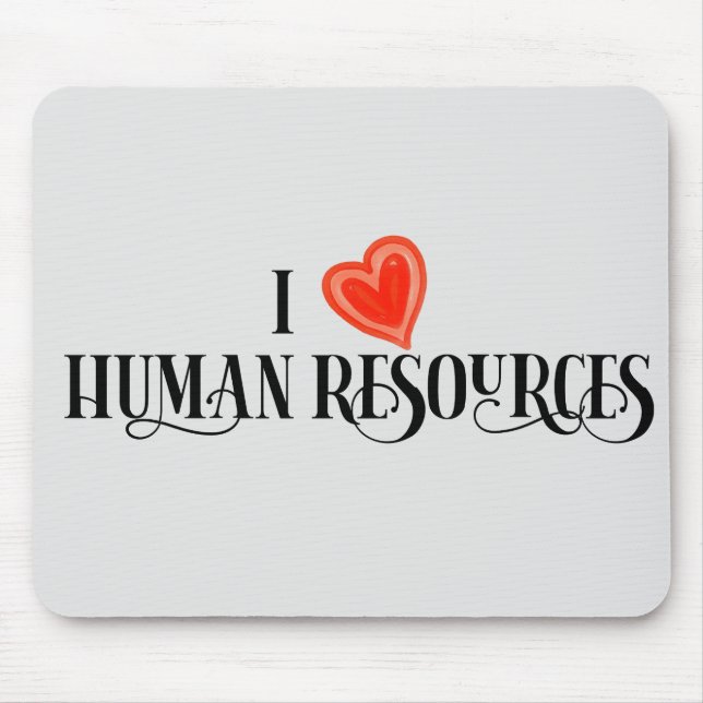 Mousepad Eu Amo o escritório de presentes de Recursos Human (Frente)