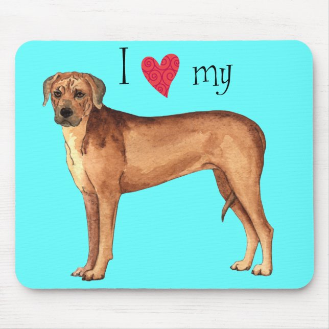 Mousepad Eu Amo o meu Ridgeback da Rodésia (Frente)