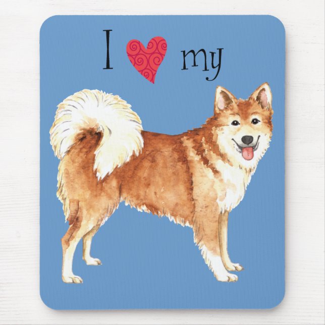 Mousepad Eu Amo o meu Sheepdog Islandês (Frente)