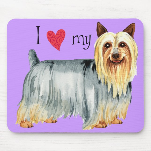 Mousepad Eu Amo o meu Terrier Silky (Frente)