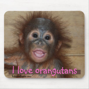 Mousepad Eu amo o orangotango o mais bonito dos animais