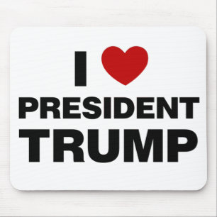 Mousepad Eu amo o presidente Trump Heart
