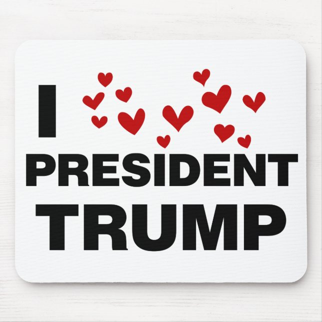 Mousepad Eu Amo O Presidente Trump Hearts (Frente)