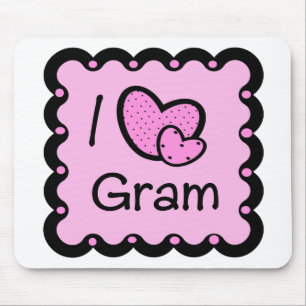 Mousepad Eu amo o t-shirt bonito do grama