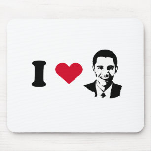 Mousepad Eu amo o t-shirt de Barack Obama