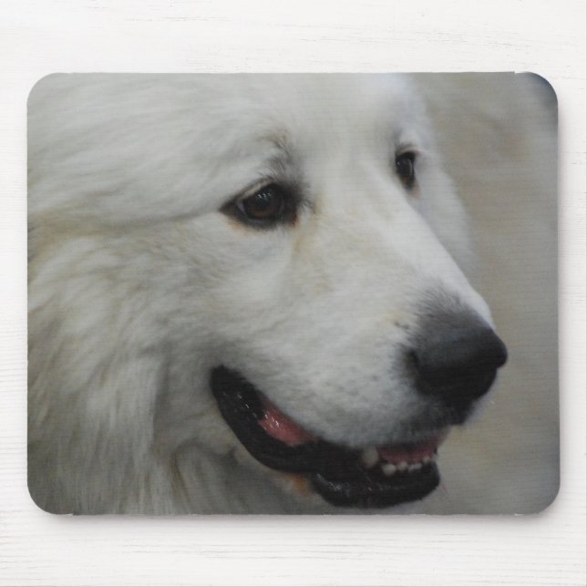 Mousepad Eu amo o tapete do rato de grandes Pyrenees (Frente)