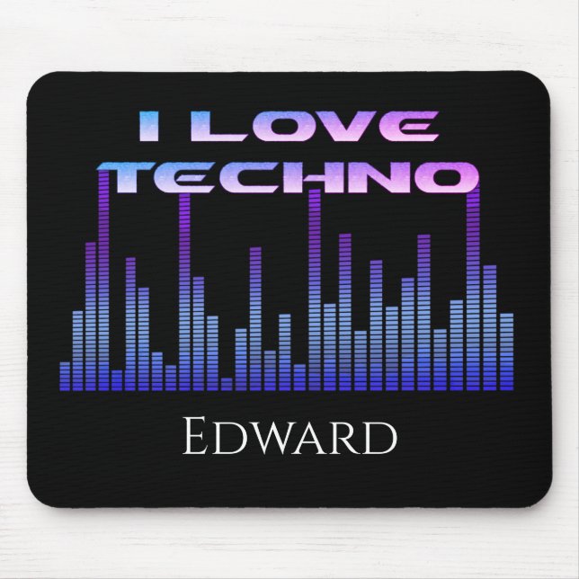 Mousepad Eu amo o Techno (Frente)