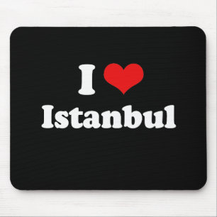 Mousepad Eu amo o Tshirt do branco do Tshirt de Istambul
