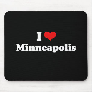 Mousepad Eu amo o Tshirt do branco do Tshirt de Minneapolis