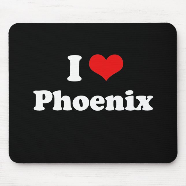 Mousepad Eu amo o Tshirt do branco do Tshirt de Phoenix (Frente)