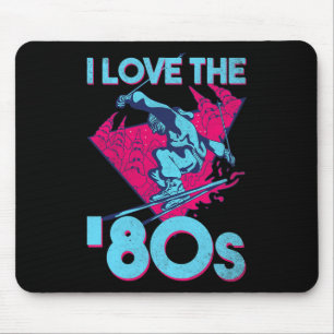 Mousepad Eu Amo Os Anos 80, Esqui Retro Vintage 80s 90s Rou
