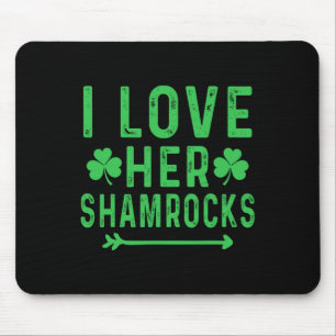 Mousepad Eu Amo Os Camarões Dela Camisas Dia de São Patríci