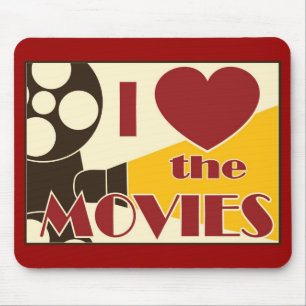 Mousepad Eu amo os filmes