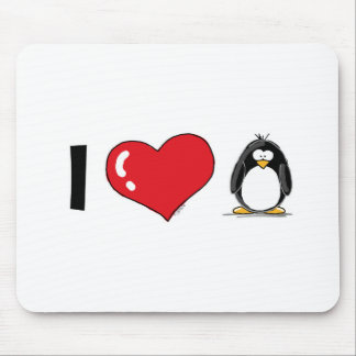 Mousepad Eu amo pinguins