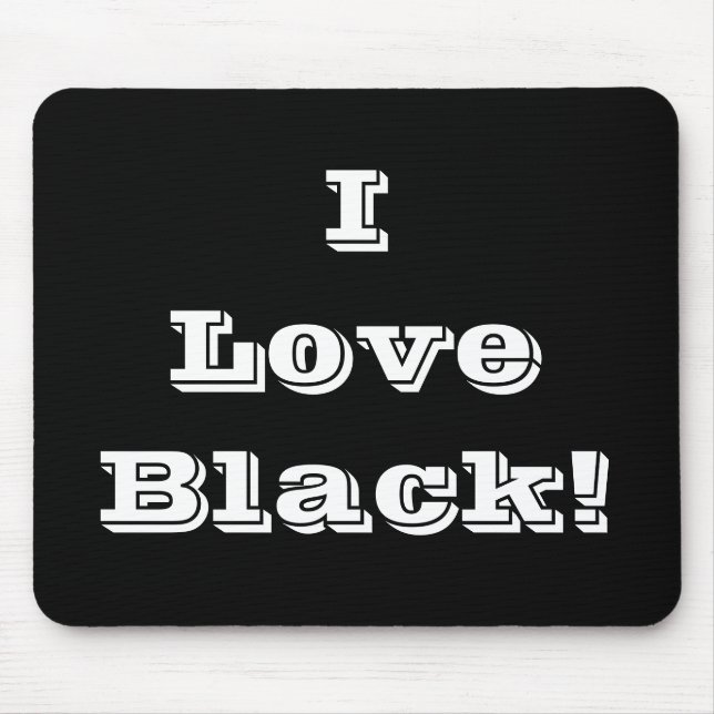 Mousepad Eu Amo Preto (Frente)