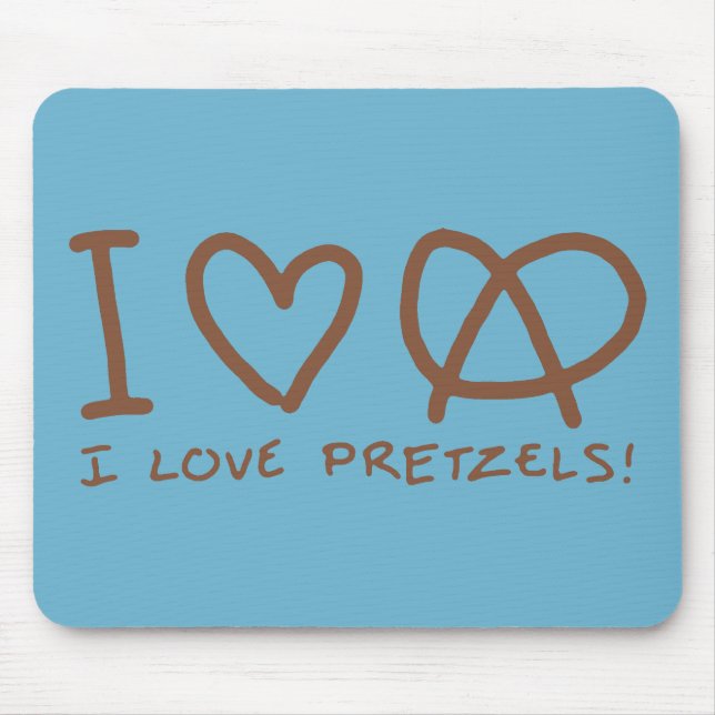 Mousepad Eu Amo Pretzels (Frente)