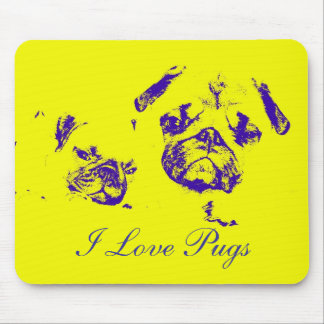 Mousepad Eu amo Pugs, tapete do rato