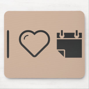 Mousepad Eu amo rasgo fora calendários