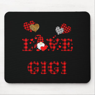 Mousepad Eu Amo Ser Um Gigi Gnomes Xadrez Vermelho Coração