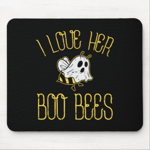 Mousepad Eu Amo Seus Casais De Abelhas De Boo Halloween Cos