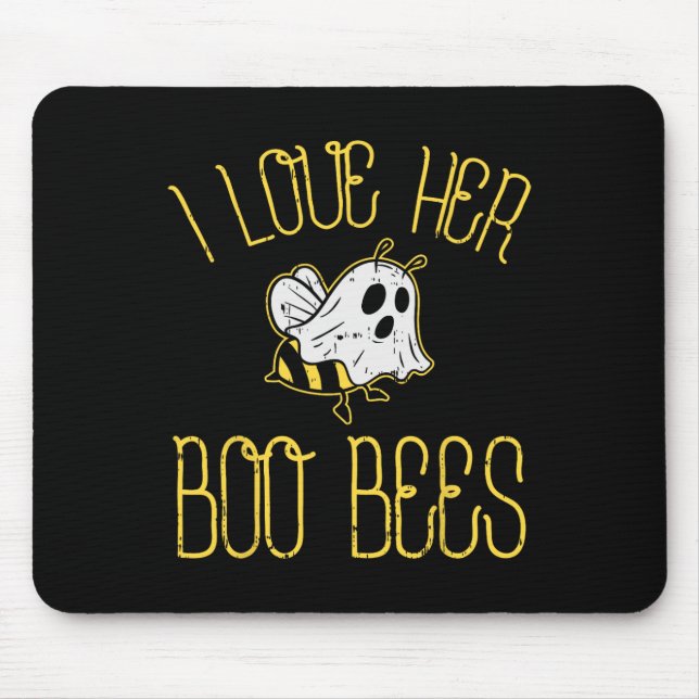 Mousepad Eu Amo Seus Casais De Abelhas De Boo Halloween Cos (Frente)