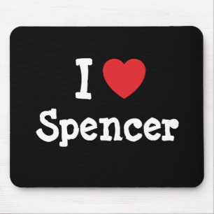 Mousepad Eu amo Spencer coração personalizado personaliza