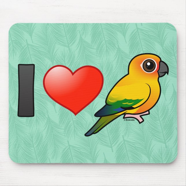 Mousepad Eu amo Sun Conures (Frente)