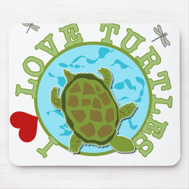 Mousepad Eu amo tartarugas (Frente)