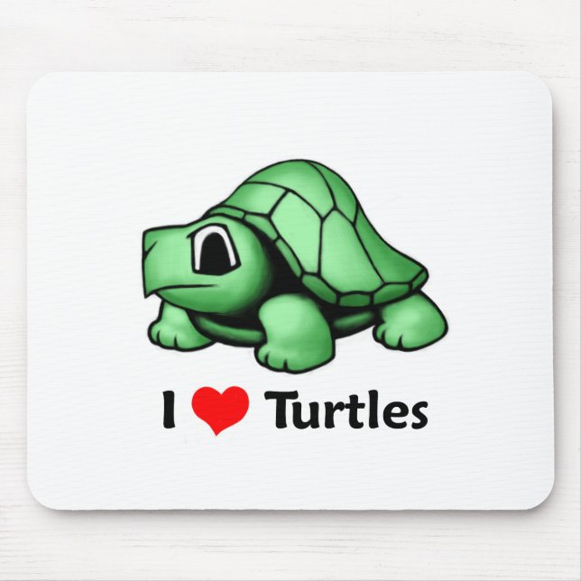 Mousepad Eu amo tartarugas (Frente)