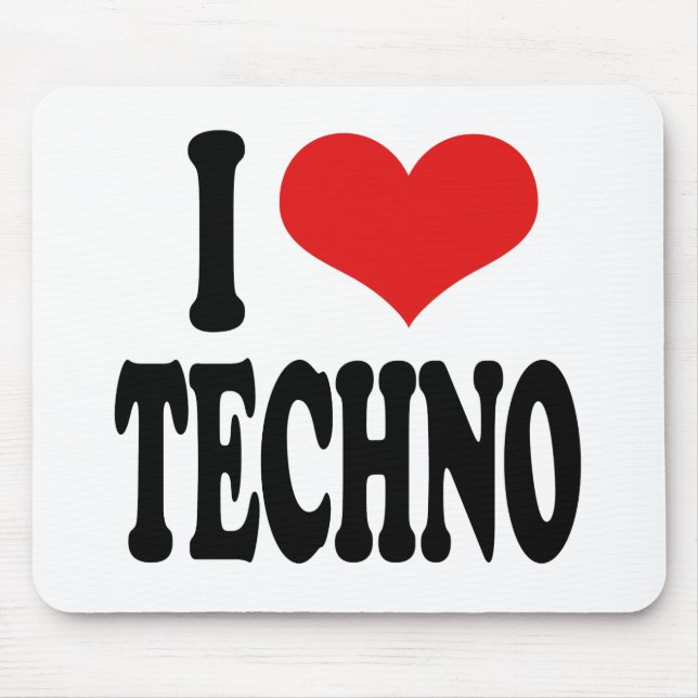 Mousepad Eu amo Techno (Frente)
