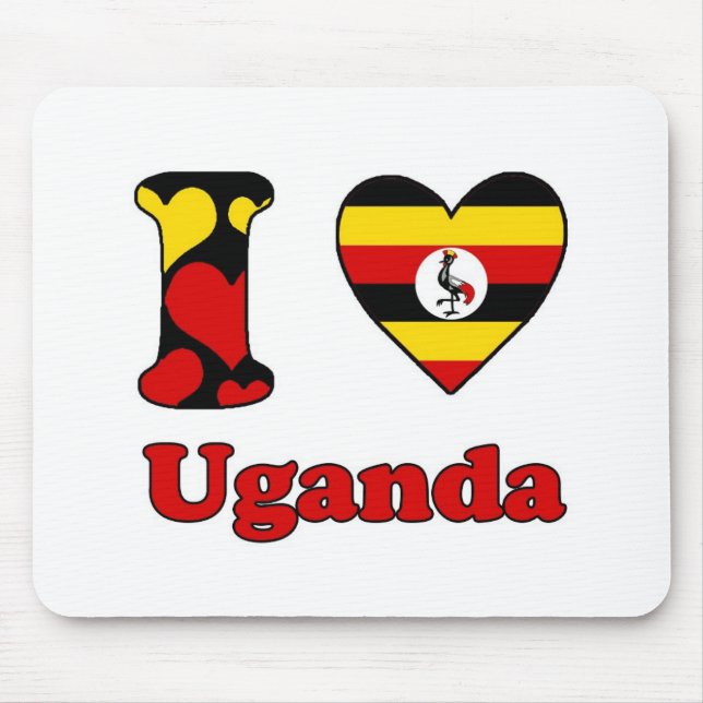 Mousepad Eu amo Uganda (Frente)