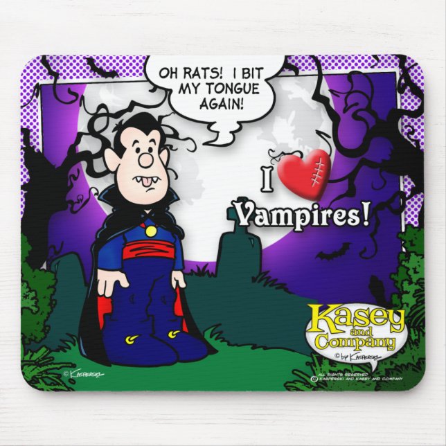 Mousepad Eu Amo Vampiros (Frente)