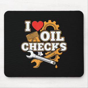 Mousepad Eu Amo Verificações de Óleo Camisa Engraçada Mecân