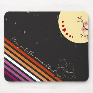 Mousepad Eu Amo Você Até a Lua e de Volta Bandeira Lésbica