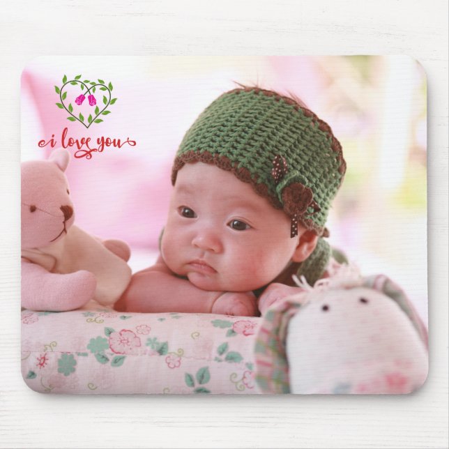 Mousepad Eu Amo Você Foto Personalizada (Frente)