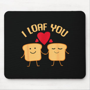 Mousepad Eu Amo Você Pão Divertido do Dia dos Namorados Pre