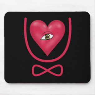 Mousepad Eu amo você para sempre Olho coração U eternidade