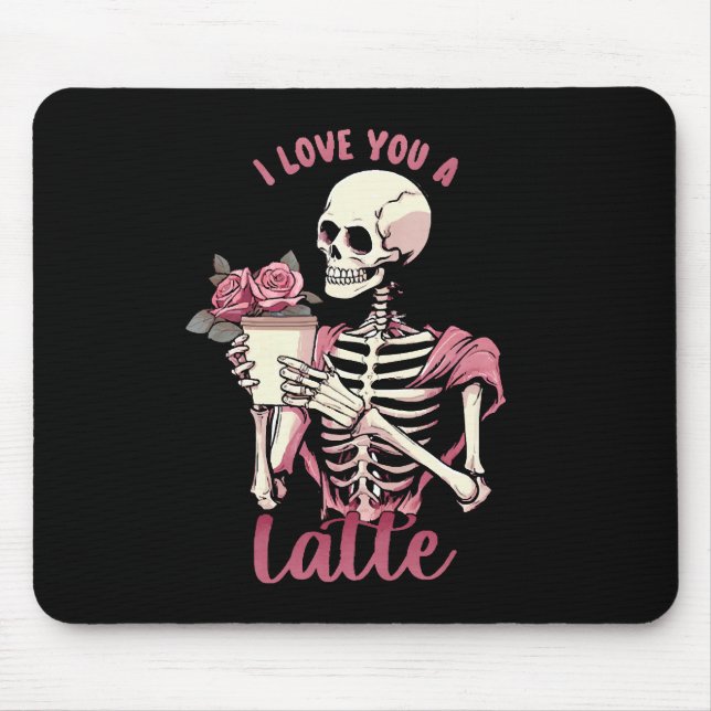 Mousepad Eu amo você um esqueleto do dia dos namorados (Frente)