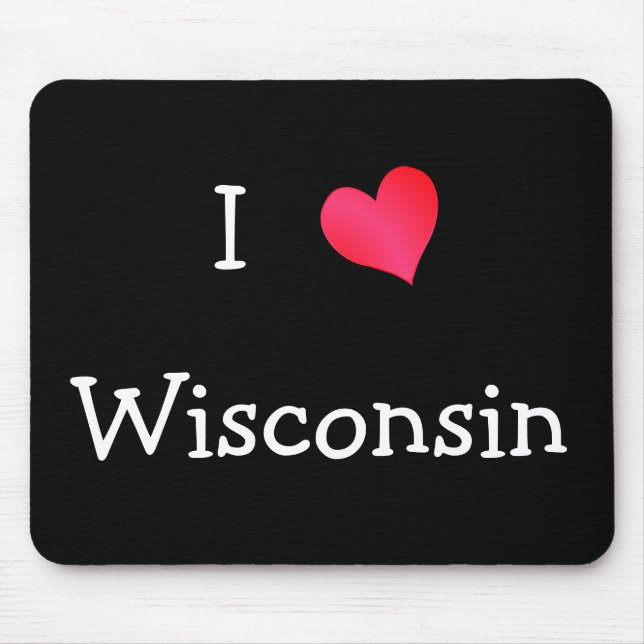 Mousepad Eu Amo Wisconsin (Frente)