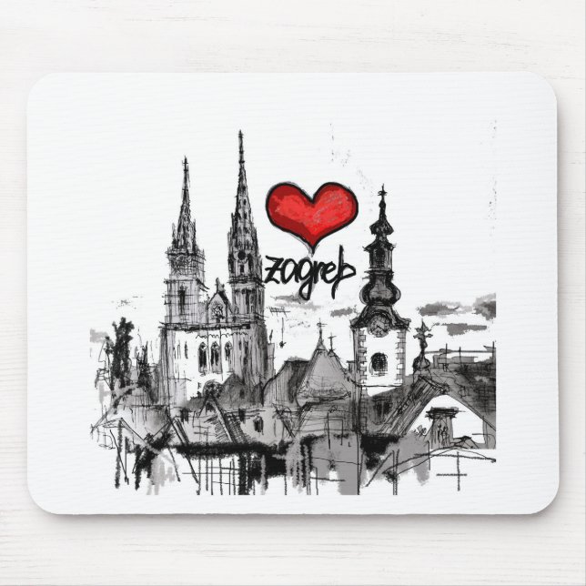 Mousepad eu amo Zagreb (Frente)