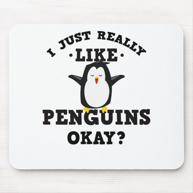 Mousepad Eu apenas gosto realmente de citações dos pinguins (Frente)