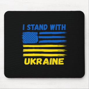 Mousepad Eu Apoio a Ucrânia Azul e Amarelo Bandeira dos EUA